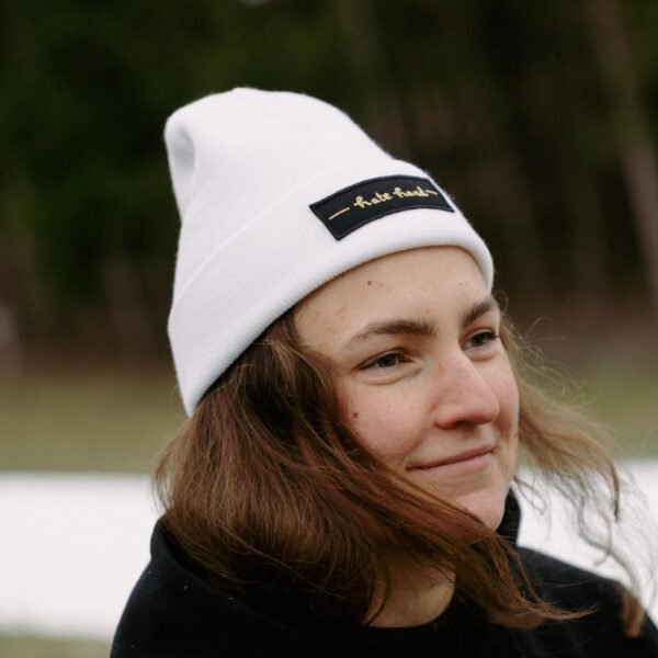 WHITE HH BEANIE